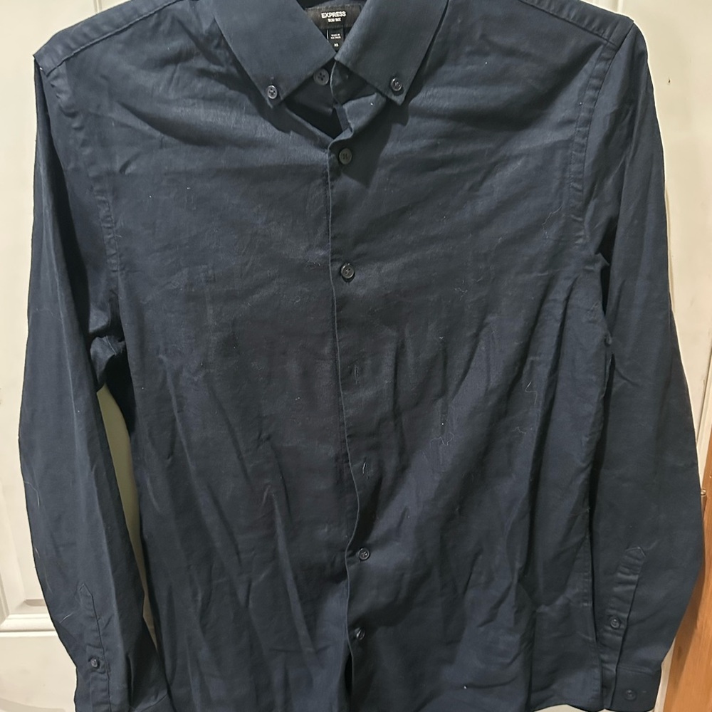 Express Blue Modern Fit Casual Shirt